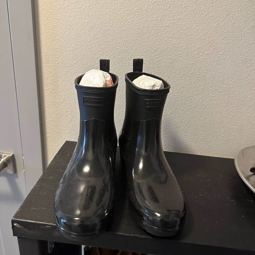 Hunter Women's Refined Low Heel Ankle Biker Rain Boots *NEVER USED
